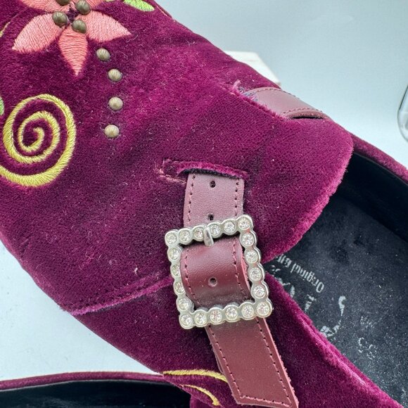 Papillo(Birkenstock) Velvet purple shoes Size 40 41  size 9.5 10 embroidered boh - Picture 11 of 16